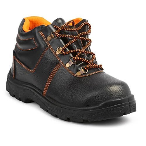 NEOSAFE Spark A5005 PVC Labour Safety Shoes (9, Black)